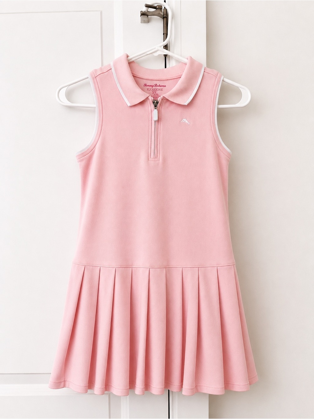 Tommy Bahama Girls' Light Pink Sleeveless Polo Tennis Dress